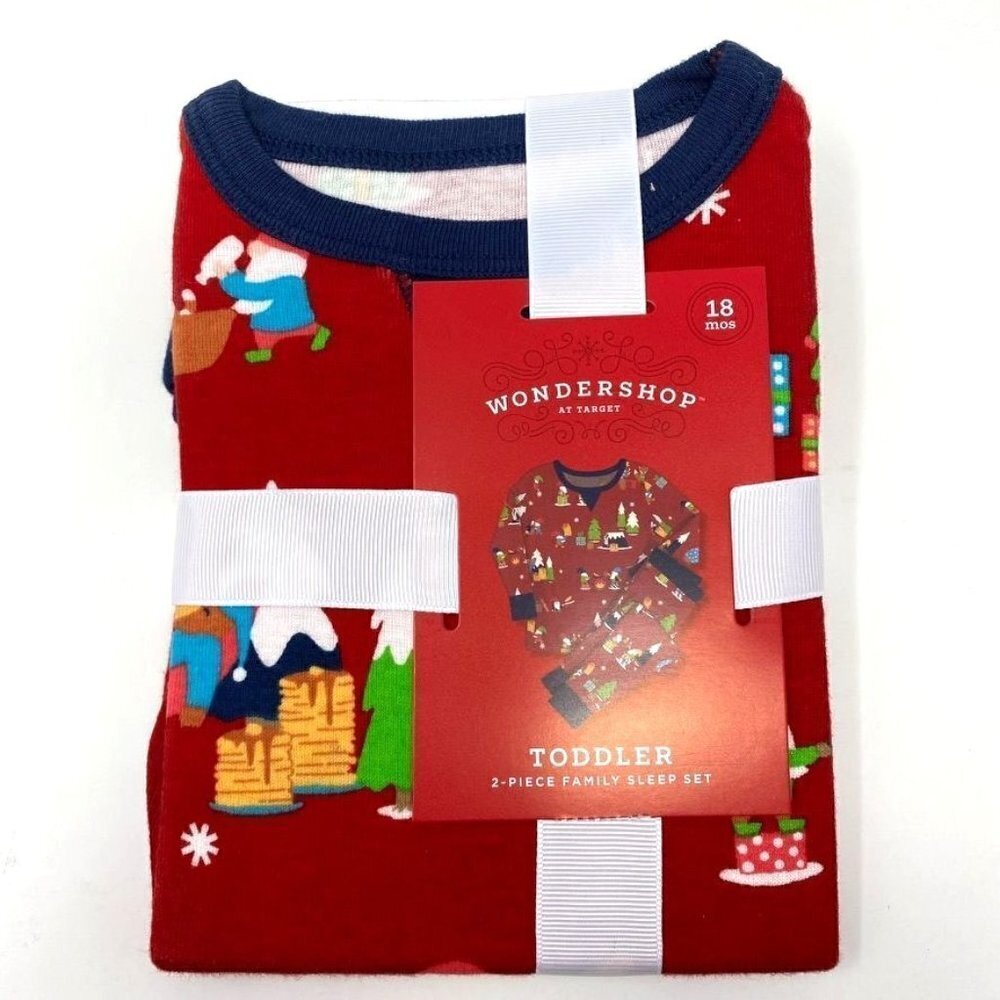 Target Toddler Holiday Gnomes Print Matching Family Pajama Wondershop™ Red 18M